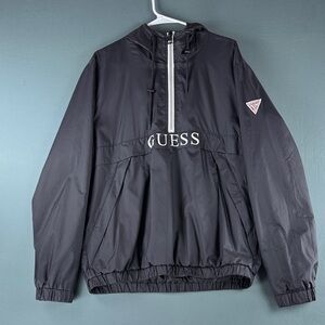Guess Charcoal Windbreaker with Logo Accent